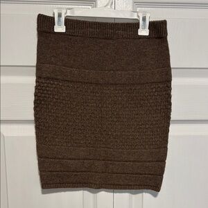 XS Moda International Brown Textured Mini Skirt